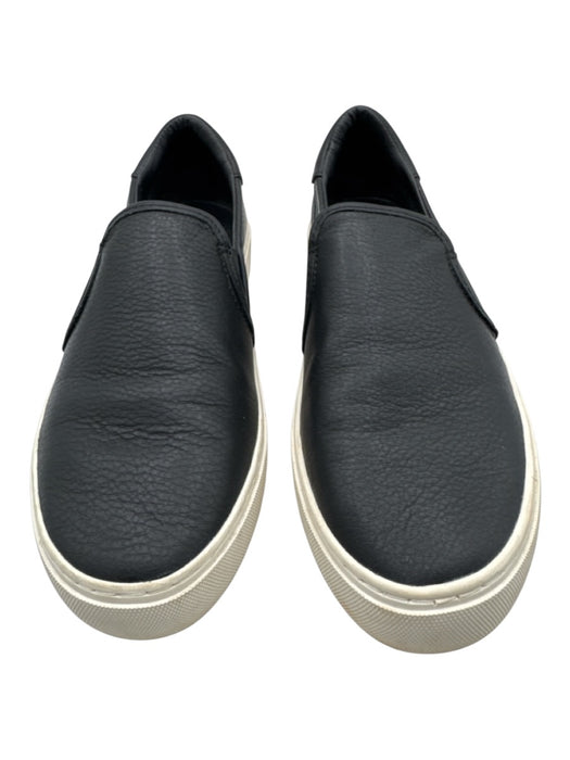 Ugg Shoe Size 6 Black & White Leather Upper Round Toe Elastic Slip On Sneakers Black & White / 6
