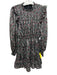 Aqua Size XS Black & Multi Polyester Long Balloon Sleeve Floral Dress Black & Multi / XS