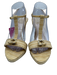 Christian Dior Shoe Size 38.5 Cream & Tan Leather Croc Embossed T-Strap Sandals Cream & Tan / 38.5