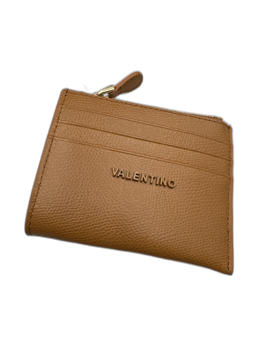 Mario Valentino Spa Brown Leather Card Holder Zip Pocket Wallets Brown