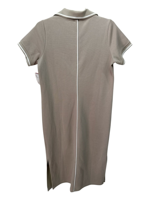 Spanx Size M Beige Modal Blend Knit Contrast Trim Collar Midi Dress Beige / M