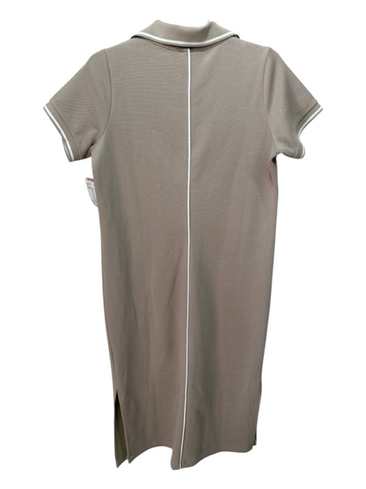 Spanx Size M Beige Modal Blend Knit Contrast Trim Collar Midi Dress Beige / M