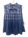 Free People Size M Blue Polyester Blend Button Down High Low Sleeveless Top Blue / M