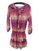 Love Shack Fancy Size XS Pink, Purple, White Silk Long Sleeve Mixed Print Dress Pink, Purple, White / XS