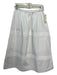 Jodifl Size Small White Rayon Blend Elastic Waist Pintuck Maxi Pockets Skirt White / Small