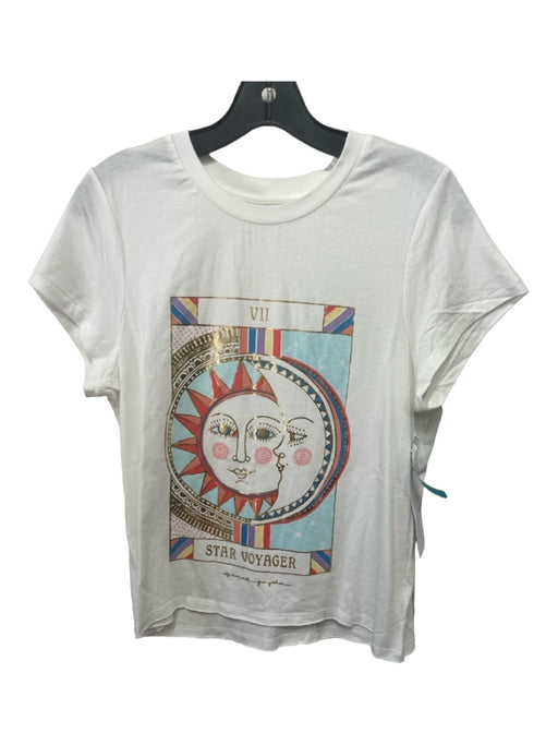 Spirtual Gangster Size XS White & Multi Cotton Sun & Moon T Shirt Top White & Multi / XS