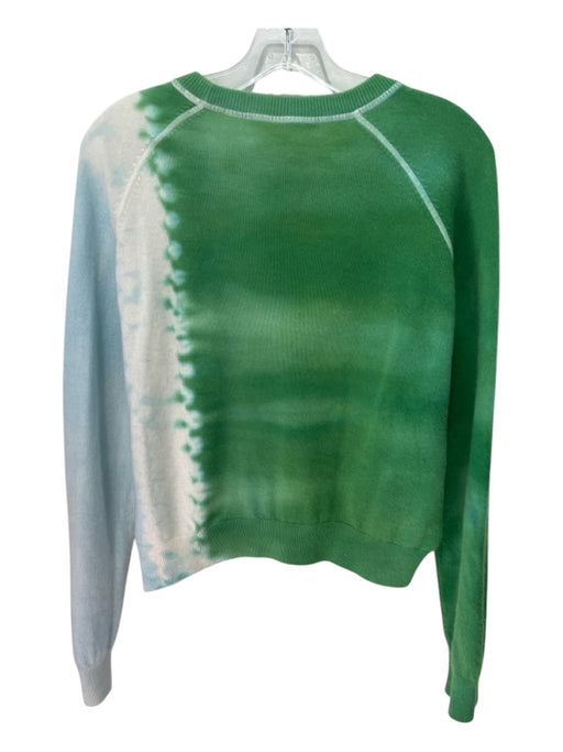 Marea Size M Green & Blue Cashmere Tye Dye Ombre V Neck Sweater Green & Blue / M