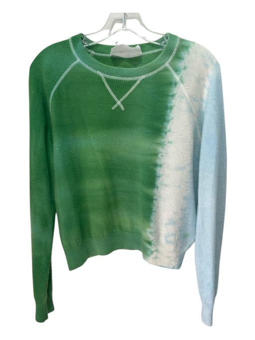 Marea Size M Green & Blue Cashmere Tye Dye Ombre V Neck Sweater Green & Blue / M