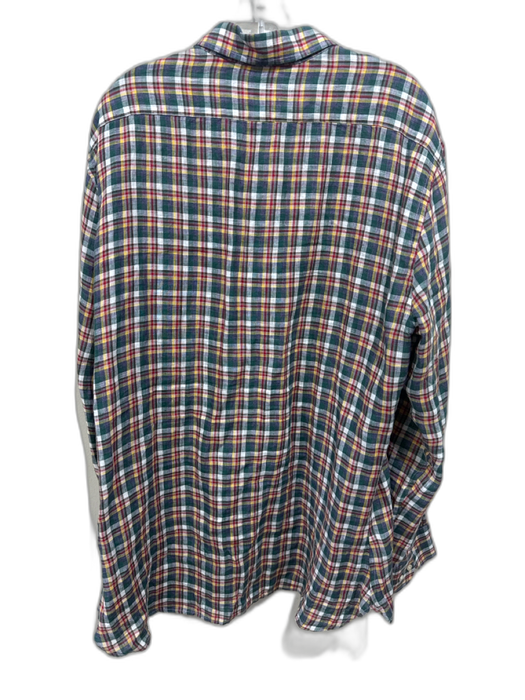 Alan Paine Size XL Green, Red & Yellow Plaid Button Down Men's Long Sleeve Shirt Green, Red & Yellow / XL