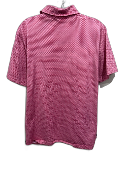 Clubhouse Collection Size L Pink & White Cotton All Over Print Polo Short Sleeve Pink & White / L