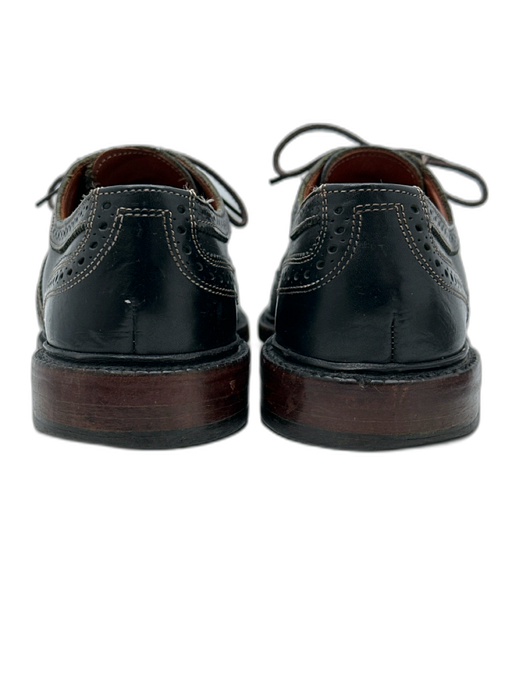 Allen Edmonds Shoe Size 9.5 Black Leather Broguing Dress Men's Shoes Black / 9.5