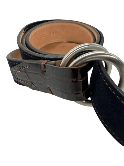 Martin Dingman Blue Suede Solid Men's Belt Blue
