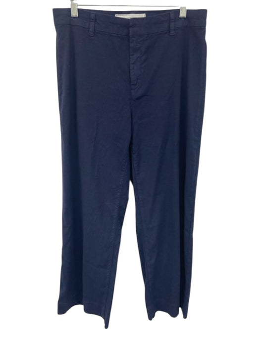 Frank & Eileen Size 4 Navy Blue Cotton Blend Belt Loops Trouser Pants Navy Blue / 4