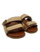 Gucci Shoe Size 37 Beige & Tan textile upper Woven Gold Tone Logo Velcro Sandals Beige & Tan / 37