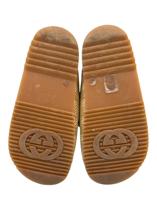 Gucci Shoe Size 37 Beige & Tan textile upper Woven Gold Tone Logo Velcro Sandals Beige & Tan / 37