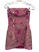 Katie May Size XS Pink & Gold Polyester Blend Strapless Floral Jacquard Dress Pink & Gold / XS