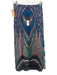 Caballero Size XS Blue, White, Pink Polyester Elastic Waist Multi Pattern Skirt Blue, White, Pink / XS