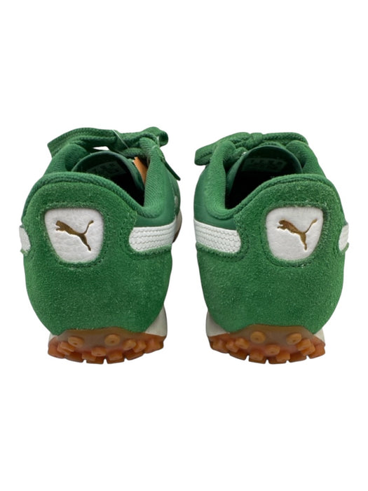 Puma Shoe Size 6 Green & White Nylon Suede Color & Fabric Block Lace Up Sneakers Green & White / 6