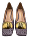 Rupert Sanderson Shoe Size 37.5 Purple & Gold Leather Croc Embossed Pumps Purple & Gold / 37.5