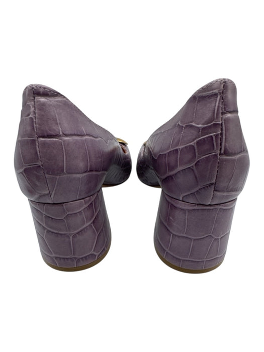 Rupert Sanderson Shoe Size 37.5 Purple & Gold Leather Croc Embossed Pumps Purple & Gold / 37.5