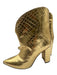 Paris Texas Shoe Size 37 Golden Beige Croc embossed Pointed Toe Shine Boots Golden Beige / 37