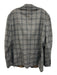 Peter Millar Gray & Brown Wool Plaid 2 Button Men's Blazer Gray & Brown / 46R
