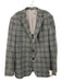 Peter Millar Gray & Brown Wool Plaid 2 Button Men's Blazer Gray & Brown / 46R