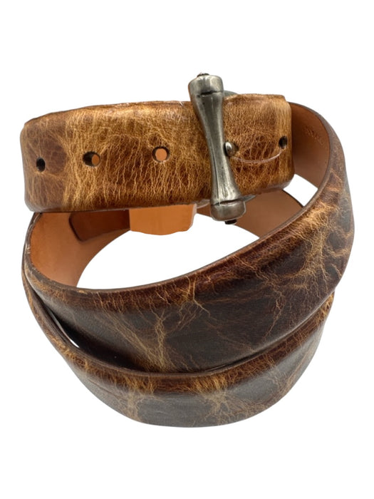 Martin Dingman AS IS Brown Leather Solid Men's Belt Brown