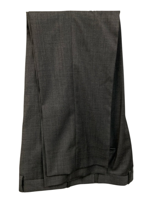 Hickey Freeman Gray Wool Solid 2 Button Men's Suit Gray / Est L
