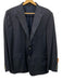 Hickey Freeman Navy Blue Wool Solid 2 Button Men's Suit Navy Blue / Est L