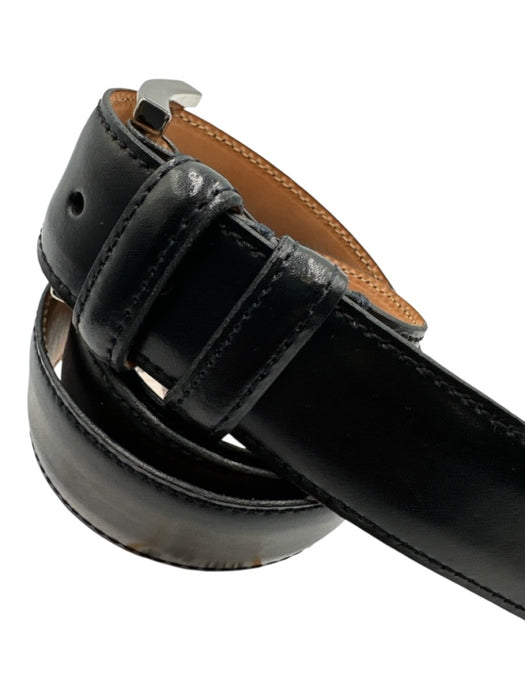 Martin Dingman Black Leather Solid Men's Belt Black