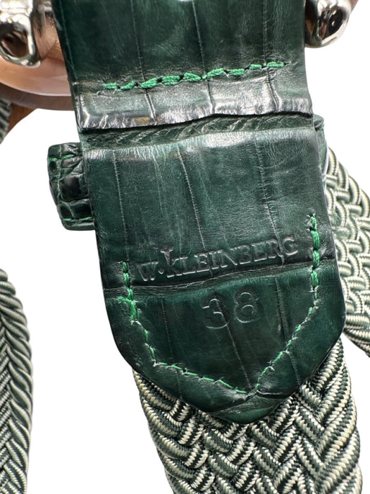 W Kleinberg Green & White Men's Belt Green & White