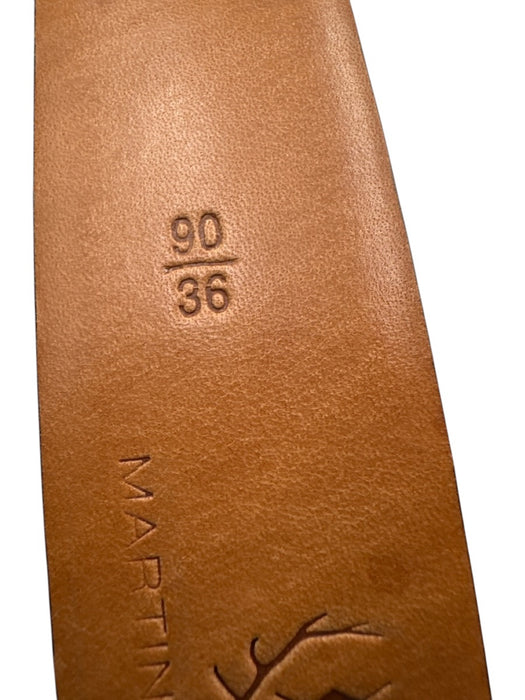 Martin Dingman AS IS Brown Leather Solid Men's Belt Brown