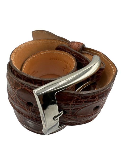 Martin Dingman Brown Leather Solid Men's Belt Brown