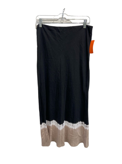Cloth & Stone Size M Black, Tan & White Tencel Elastic Waist Tie Dye Skirt Black, Tan & White / M