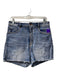 Pilcro Size 30 Denim Blue Cotton Blend Frayed Hem zip fly Mid Thigh Shorts Denim Blue / 30