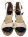 Tory Burch Shoe Size 9.5 Tan & black Canvas Buckle Ankle Closed Toe Wedge Shoes Tan & black / 9.5