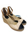 Tory Burch Shoe Size 9.5 Tan & black Canvas Buckle Ankle Closed Toe Wedge Shoes Tan & black / 9.5