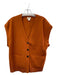 Maeve Size Medium Orange Nylon Blend V Neck Front Pocket Buttons Vest Orange / Medium