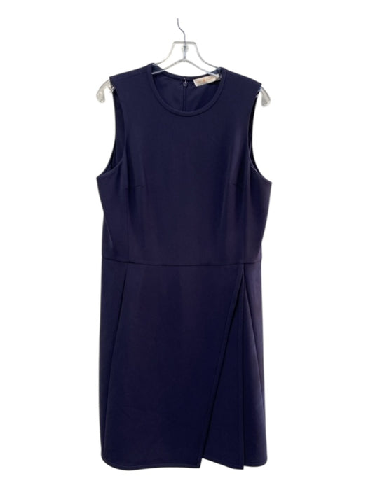 Tory Burch Size 14 Navy Triacetate Blend Sleeveless Round Neck Back Zip Dress Navy / 14