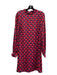 Boden Size 10 Red & Navy Viscose Standing Collar Back Zip All Over Print Dress Red & Navy / 10