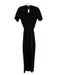 Bordeaux Size Large Black Cotton Blend Round Neck Open Back Slit Ribbed Dress Black / Large