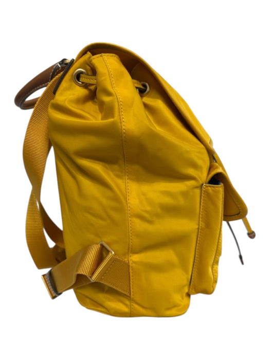 Tory Burch Mustard Yellow Nylon Magnetic  Flap Front Pockets Backpack Bag Mustard Yellow / M
