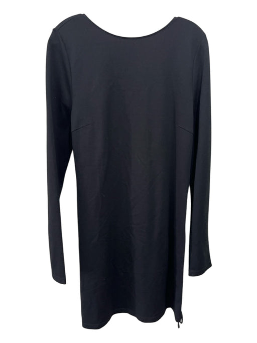Alexander McQueen Size XL Black Viscose Blend Zip Close Long Sleeve Mini Dress Black / XL