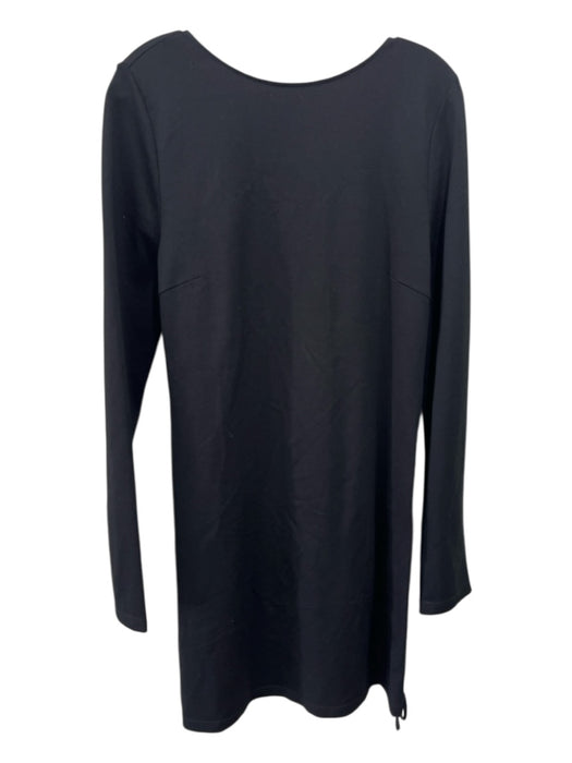 Alexander McQueen Size XL Black Viscose Blend Zip Close Long Sleeve Mini Dress Black / XL