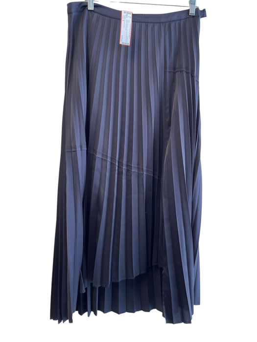 Something Else Size 8 Navy Polyester Side Zip Pleated Tiered Midi Skirt Navy / 8