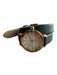 Tory Burch Green Leather Gold hardware Round Face Thin Band Watches Green