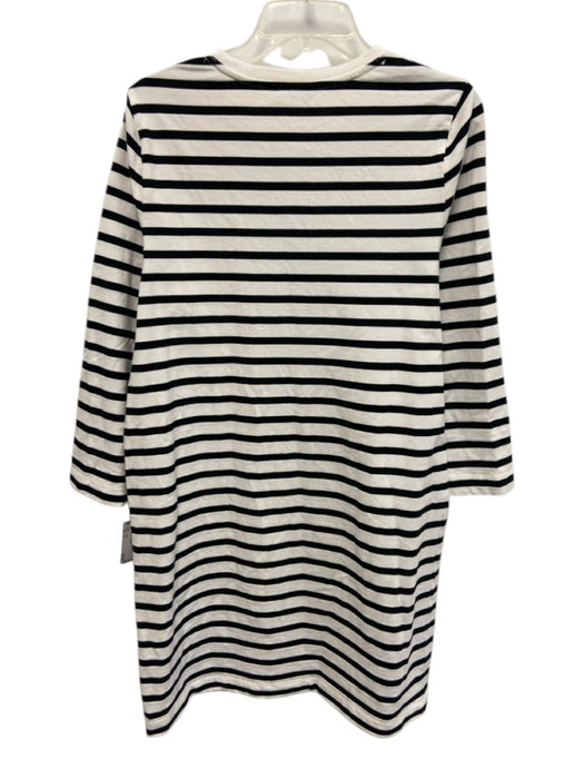 Boden Size 12 White & Black Cotton Striped 3/4 Sleeve Dress White & Black / 12