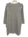 Boden Size 12 White & Black Cotton Striped 3/4 Sleeve Dress White & Black / 12