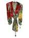 Alice + Olivia Size 14 Multi Viscose floral print Button Front Tie Belt Dress Multi / 14